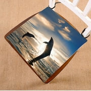 EREHome Dolphins Seat Pad Seat Cushion Chair Cushion Floor Cushion Two Sides 16x16 Inches