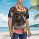 thumbnail image 3 of Fotbe French Bulldog In Sunglasses Camisa Hawaiana para Hombre Unisex – Camisa Casual de Verano con Botones de Manga Corta de Algodón y Lino,Small, 3 of 7