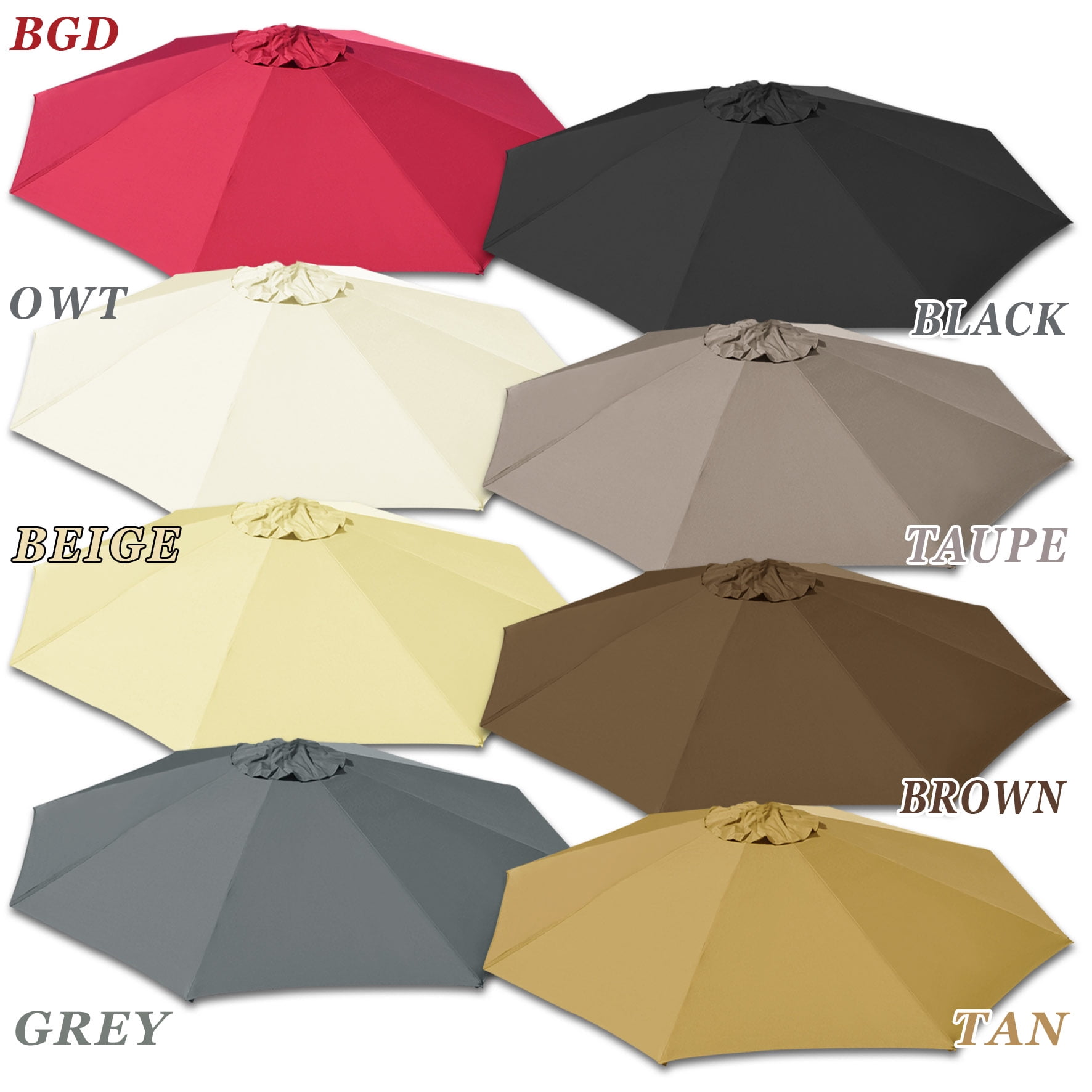 Sunny Umbrella Canopy Top Cover 10 x 10 ft 8 Ribs, Air Vent