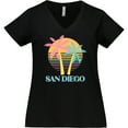 thumbnail image 3 of Inktastic San Diego California Beach Vacation Women's Plus Size V-Neck T-Shirt, 3 of 5