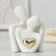 thumbnail image 4 of Decoración del hogar, decoración de habitaciones, decoración de paredes, adornos de figuras abstractas de corazón dorado, vitrina para vinos, porche, decoración artística de abrazos de pareja, artesan, 4 of 6