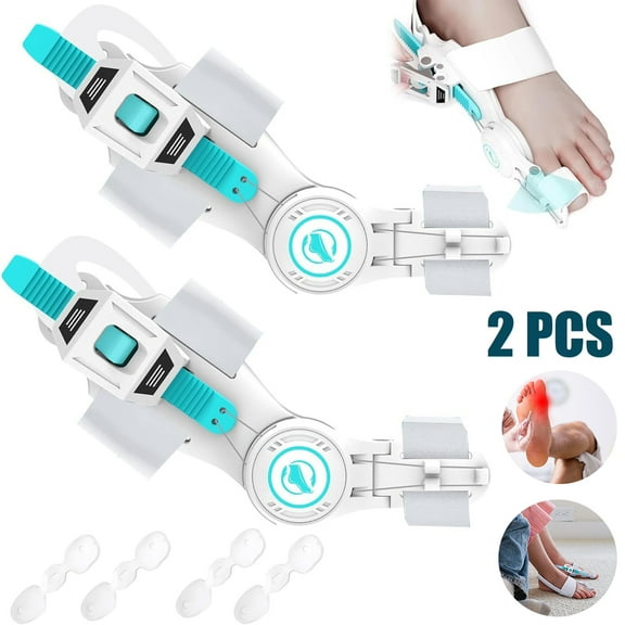 OhhGo Bunion Corrector for Women Men, 2 Pcs Adjustable Knob Double Correction Separator, Orthopedic Bunions Correction with Non Slip Big Toe Straighteners, Suitable for Left and Right Feet, White