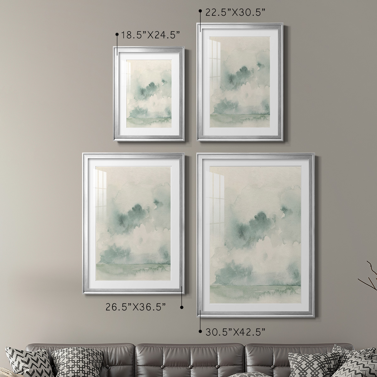 Wexford Home Ocean Impression I Premium Framed Print, 26.5" x 36.5" - Ready to Hang, Silver (Set of 2)