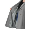 thumbnail image 5 of Agnes Orinda Women's Plus Size Peacoat Notched Lapel Double Breasted Winter Long Coat with Pockets 1X Gray, 5 of 6