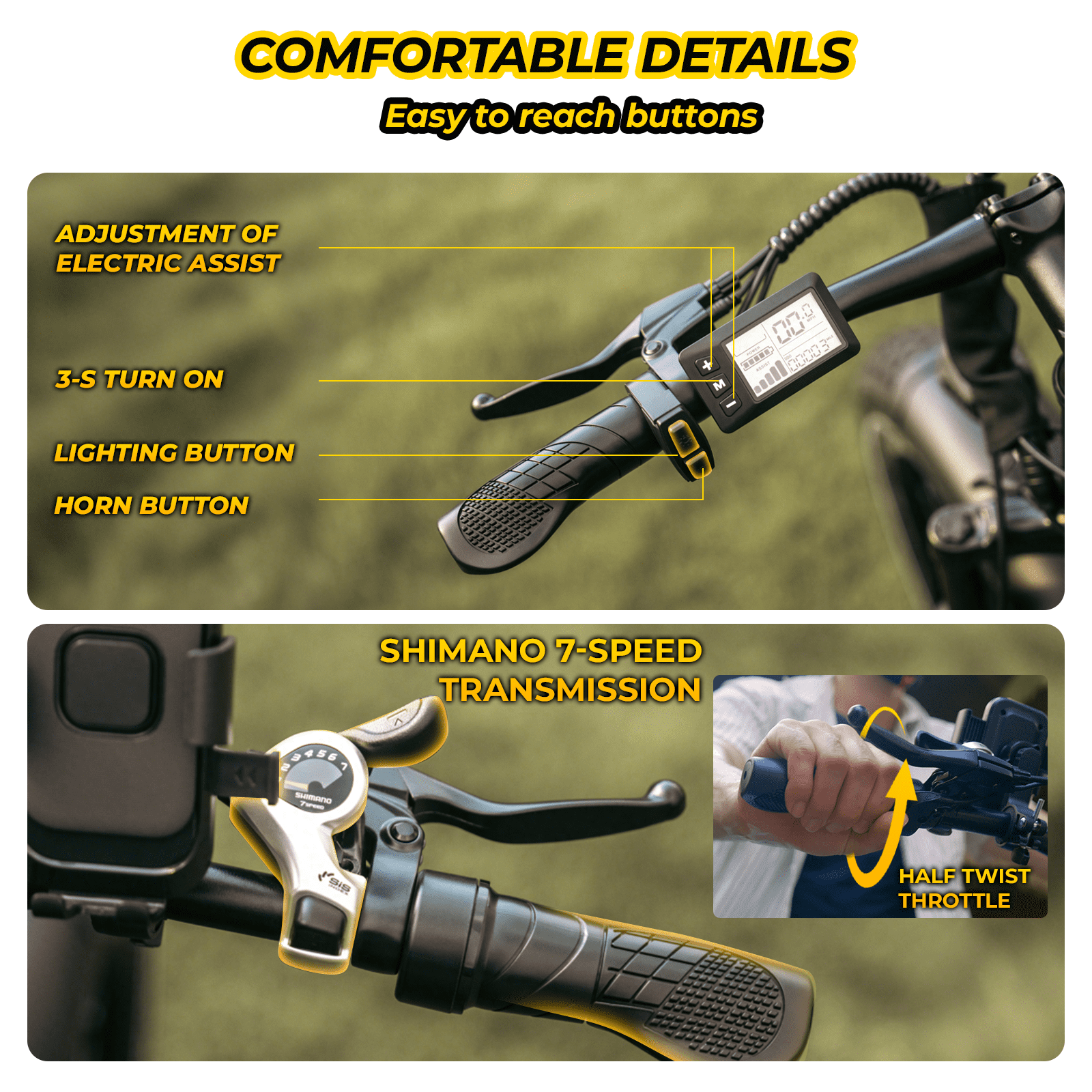 Skeri Electric Bike, 26"x4.0" Fat Tire E Bike, 500W (Peak 1000) Motor, 48V 15.6Ah Removable Electric Bike for Adults, 60 Miles & 25 mph, Electric Bicycle with 7 Speed and Front Suspension