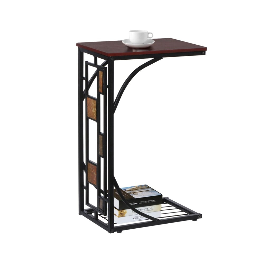 Yaheetech C Shaped Side Sofa Snack Table Coffee Tray Metal End Table