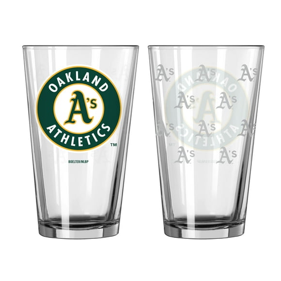Oakland Athletics 16oz Satin Etch Pint Glass