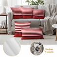thumbnail image 6 of Nautical Anchor Outdoor Waterproof Pillow Covers, Red White Geometric Horizontal Stripes Decorative Square Throw Pillowcase Sofa Cushion Sham for Patio/Couch/Chair, 18"x18" 2 Pack, 6 of 8