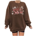 thumbnail image 2 of 2023 Chandail en Molleton Oversize pour Femmes Imprimé Ample Col Rond Manches Longues Polaire Chandail Ample Tops pour Femmes, 2 of 8