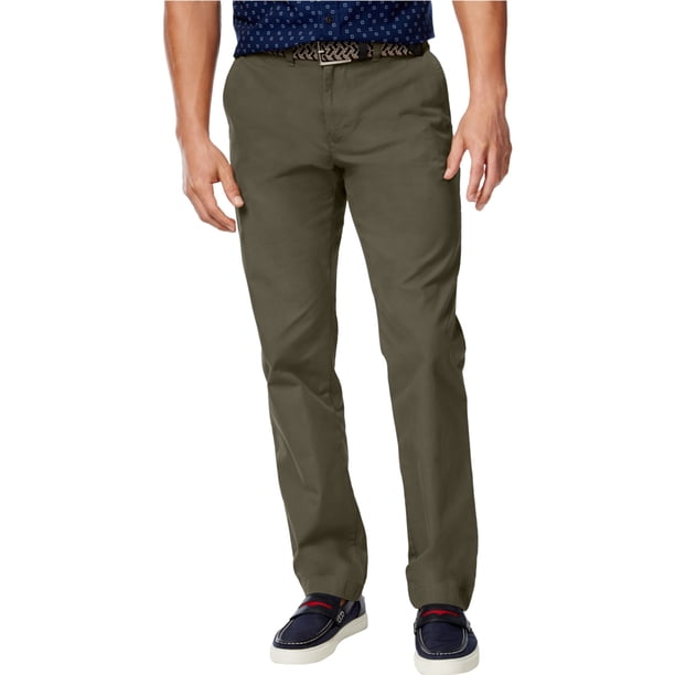 Tommy Hilfiger Mens Custom Casual Chino Pantalones, Verde, 34W x 34L