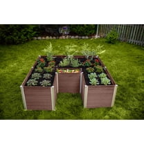 Vita Urbana 6'L x 6'W x 22"H Vinyl Keyhole Composting Garden, Espresso Brown, VT17507