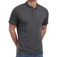 thumbnail image 2 of GIRUNS Mens Henley Shirts Short Sleeve Casual Classic Cotton T-Shirts Pocket Button Tees Dark Gray S, 2 of 6