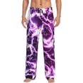 thumbnail image 2 of Lsque Blue Lightning Print Men's Pajama Pants, Lounge Pant - Comfortable Home Wear,Elastic Waistband, Stylish Design-Medium, 2 of 9