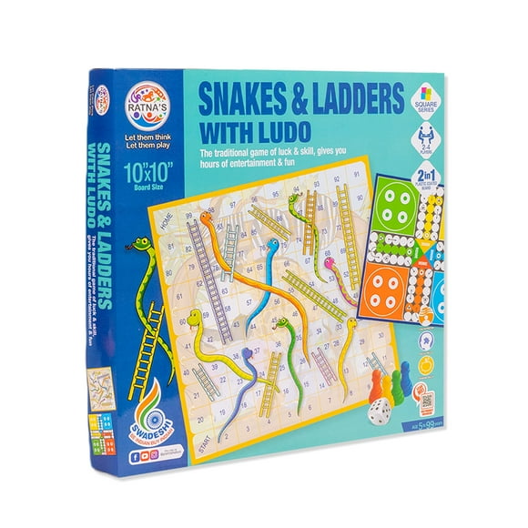 Ratna'S Traditional Board Games For All Ages.A Perfect Companion For Hours Of Fun & Entertainment (Snakes & Ladders With Ludo)