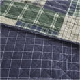 thumbnail image 3 of JERFIT Reversible King Quilt Set 3-Piece, Lodge Style Cabin Bedding, Green Navy Plaid Patchwork Print, Ultra Soft Microfiber, Machine Washable, 3 of 10