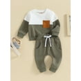 thumbnail image 4 of Toddler Baby Boy Outfits 6M 12M 18M 24M 3Y Long Sleeve Pocket Pull On Sweatshirt Solid Pants Infant Fall Winter Clothes Set, 4 of 10