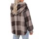 thumbnail image 4 of Sudadera con capucha y manga larga para mujer, informal, con cuello en V y botones, para exteriores y chaquetas, 4 of 7