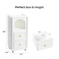 thumbnail image 4 of Salon Trolley Cart with Wheels, Wood Esthetician Cart, White Mobile Storage Organizer with 2 Drawers & 1 Open Shelf, Wood Salon Cart for Beauty Spa Bathroom Massage Esthetic Facial Station, 4 of 16