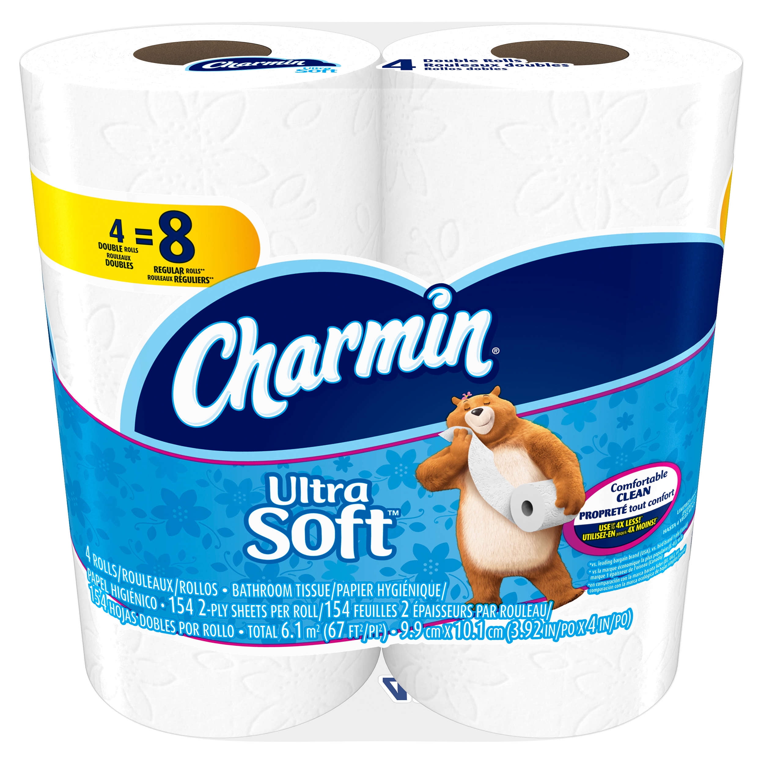 Charmin Toilet Paper, Ultra Soft, 4 Double Rolls