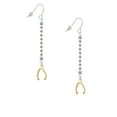 thumbnail image 2 of Delight Jewelry Goldtone Wishbone - Silver-tone Long Sparkle Dangle French Earrings, 2 of 4