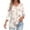 White, variant on DQRPSEETB Casual Tops for Women Women's 3/4 Sleeve Top Casual V Neck Fashionable Button Flower Printed T Shirt Loose Fitting Cotton Trendy Tops