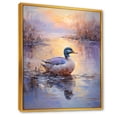 thumbnail image 2 of Designart "Duck in Twilight by the Lake II" Animals Framed Wall Art - Traditional Blue Duck Bedroom Framed Canvas Wall Art, 2 of 6