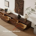 thumbnail image 2 of FHKJ HOME 94.5" Mid-Century Modern Wood TV Stand for 75+ Inch TVs, Floor Media Console with 4 Drawers, Brown, 2 of 6