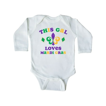 

Inktastic This Gal Loves Mardi Gras Gift Baby Boy or Baby Girl Long Sleeve Bodysuit