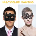 thumbnail image 4 of Pareja par Mardi Gras Masquerade Mask Set Party Costume Accessories, Vintage Masquerade Masks Adepaton BST3009924-4, 4 of 5