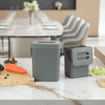 thumbnail image 5 of EKO Compost Caddy Kitchen Trash Can, 0.8 Gallon Plastic Rectangular Wall Mounted With Lid Garbage Bin, Gray, 5 of 8