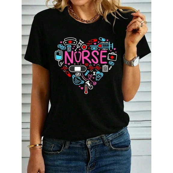 Nurse Love Nursing Student Rn Life Thank You Gifts For Women T-Shirt, Graphic Tees Women