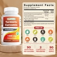 thumbnail image 4 of Best Naturals Turmeric Curcumin 1500mg with Bioperine, Gluten-Free, Vegetarian, 180 Capsules, 4 of 8