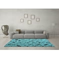 thumbnail image 3 of Ahgly Company Indoor Square Abstract Light Blue Modern Area Rugs, 3' Square, 3 of 4