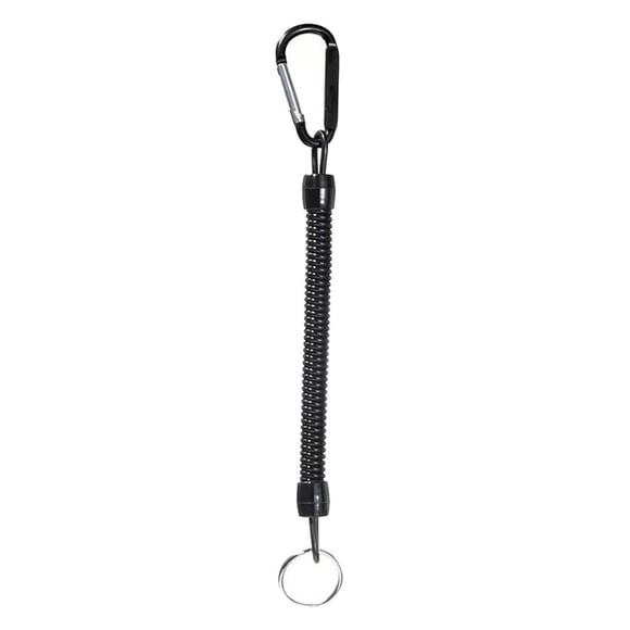 Cordones de pesca en espiral Bote Canotaje Kayak Alicates seguros Empuñaduras de labios Seguridad de aparejos Negro Cola Cordón de pesca