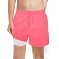 thumbnail image 1 of Toddler Swim Trunks Kids Toddler Boys Solid Color Quick Dry Swim Trunks with Compression Liner Stretch Swim Shorts Rash Guard for Boys Pink 14 Years-16 Years, 1 of 3