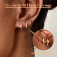 thumbnail image 6 of YEUOYEA 3 Pairs Small Gold Hoop Earrings Set for Women, 14K Gold Plated Hypoallergenic Dainty Cute Huggie Hoops, Jewelry Gift, 6 of 7