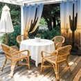thumbnail image 4 of Outdoor Curtains for Patio Waterproof, Western Cactus Sunrise Outdoor Privacy Panels Grommet, Modern Abstract Art Retro Blackout Outside Curtains for Porch/Cabana/Pergola/Gazebo 54"x84", 1 Panel, 4 of 8