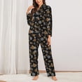 thumbnail image 2 of Naloa White And Yellow Snowflakes Pajamas for Women Set, Womens Pajama Sets, Lounge Sets for Women, 2pjs for Women-X-Large, 2 of 7