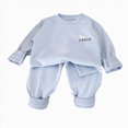 thumbnail image 4 of masbird Girls Boys Print Pajamas 2 Pieces Long Sleeve Jammies Set Toddler Pjs Fall Winter Sleepwear 6-12 Months 12-24 Months 2t 3t 4t 5t 6t 7t 8t 9t Children(Blue,3-4 Y), 4 of 5
