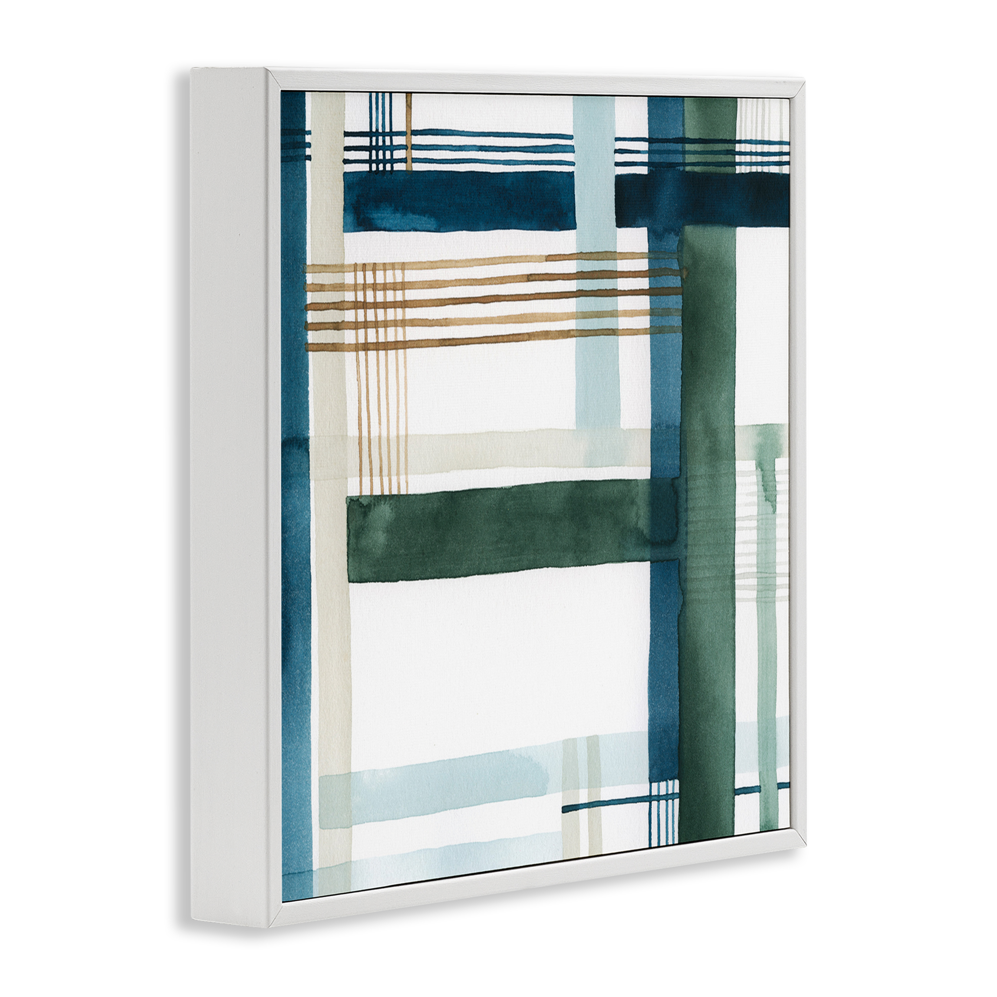 Stupell Industries Modern Woven Pattern Abstract Painting White Framed Art Print Wall Art, 12 x 12