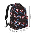thumbnail image 2 of Zufioo Surfing Santa Print Casual Student Backpack, Adjustable Shoulder Straps Multi-Function Multi-Pocket Sports Bag Travel Backpack, Unisex-One Size, 2 of 5