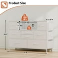 thumbnail image 2 of GIKPAL Dresser with LED Lights for Bedroom, TV Stand White 8 Drawer Dresser, Chest of Drawers with Charging Station & Side Pockets, Fabric Storage Nightstand for Living Room, Bedroom Furniture, 2 of 6