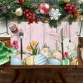 thumbnail image 2 of asddcavvf Easter Bunny Egg Pattern Linen Print Kitchen Dining Room Insulated Decorative Placemat（5） Dinner Table Mats for 4 round Table Dining Set for 10, 2 of 7