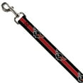 thumbnail image 2 of GM General Motors Pet Leash, Dog Leash, Corvette C5 Logo Stripe Black White Red Gray Repeat, 4 Feet Long 0.5 Inch Wide, 2 of 4