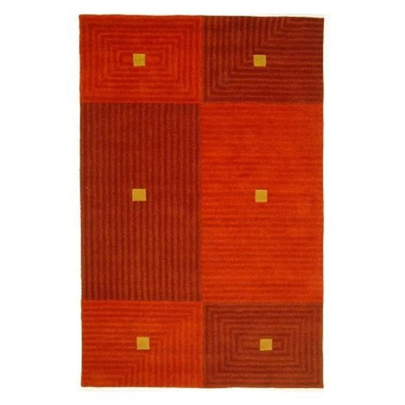 Lifestyles LS-RJ5 5 x 8 ft. Kavera 100 Percent Long Fiber Wool Hand Made Rug- Red & Purple