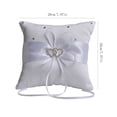 thumbnail image 4 of kjfeif Wedding Ring Pillow, 3.9 Inch White Wedding Ring Pillow with Ribbon, Rhinestones Hollow Double Heart Shaped Bridal Ring Pillow Ring Cushion for Wedding Party Decoration Supplies, 4 of 4