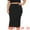 Black, variant on DARING DIVA Women's Plus Elastic High Waist Textured Bodycon Midi Pencil Skirt 1X Black