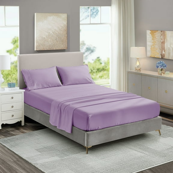 NC Home Fashions 3-Piece Twin Sheet Set, Ultra-Soft 800 Thread Count Microfiber, Deep Pocket, Twin, Lupine