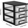 thumbnail image 2 of Dingrich 3 Layer Drawers Organizer Clear Cosmetics Storage Organizer Desktop Drawer Containers Unit for Home Office Craft Storage Cabinet, White, 2 of 7