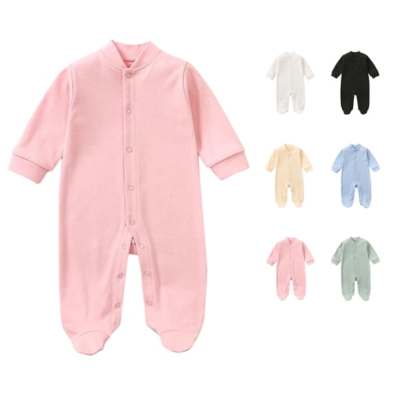 QSXADF Newborn Bodysuits Infant Girls Rompers Solid Long Sleeve Long Pant Romper Summer Fall Winter Infant Outfits